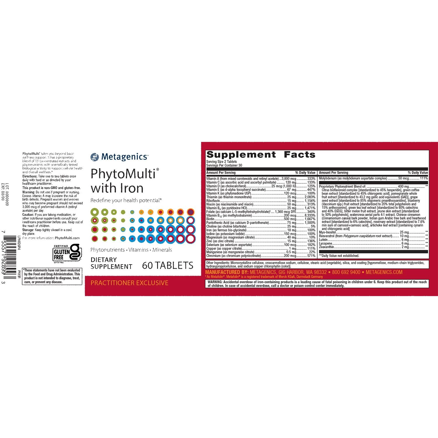 PhytoMulti With Iron (60 Tabs) By Metagenics 4 PhytoMulti With Iron (60 Tabs) By Metagenics - Image 2