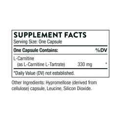L-Carnitine (60 Caps) By Thorne -Bone-muscle Store L Carnitine 60 caps Thorne supplement facts