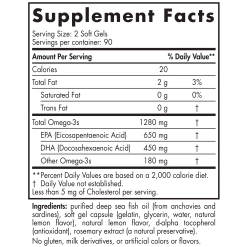 ProOmega Lemon (180 Gels) By Nordic Naturals -Bone-muscle Store ProOmega lemon 180gels Nordic Natural supplement facts