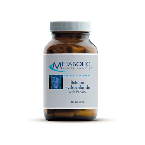 Betaine HCL With Pepsin (100 Caps) By Metabolic Maintenance 3 Betaine HCL With Pepsin (100 Caps) By Metabolic Maintenance