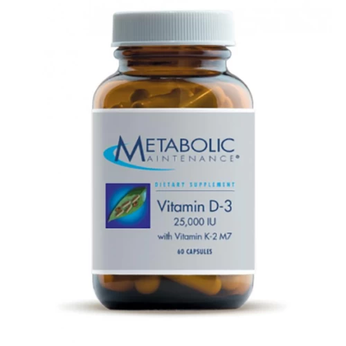 Vitamin D-3 25,000 IU W/ Vit K-2 M7 (60 Caps) By Metabolic Maintenance 3 Vitamin D-3 25,000 IU W/ Vit K-2 M7 (60 Caps) By Metabolic Maintenance