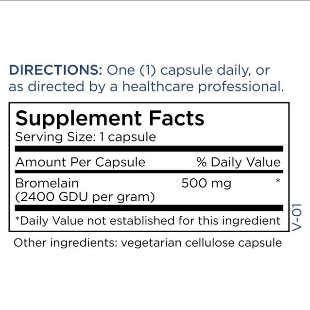 Bromelain 500 Mg (60 Caps) By Metabolic Maintenance 4 Bromelain 500 Mg (60 Caps) By Metabolic Maintenance - Image 2