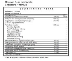 Cholesterol Support – Formerly Cholesterol Formula (90 Caps) By Mountain Peak -Bone-muscle Store cholesterol formula 90 caps mountain peak supplement facts