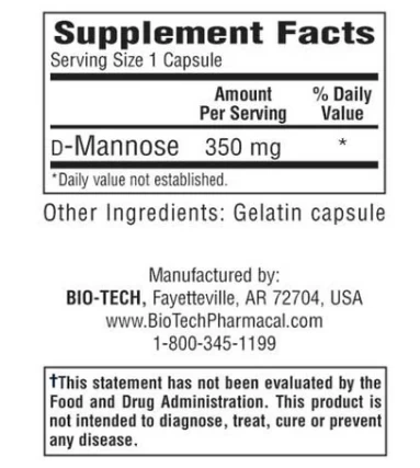 D-Mannose (50 Caps) By Biotech 4 D-Mannose (50 Caps) By Biotech - Image 2