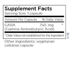 GABA-750 (60 Caps) By Metabolic Maintenance -Bone-muscle Store gaba 750 60 caps metabolic maintenance supplement facts