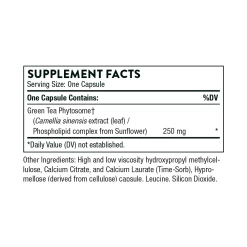 Green Tea Phytosome (60 Caps) By Thorne -Bone-muscle Store green tea phytosome 60 caps thorne supplement facts