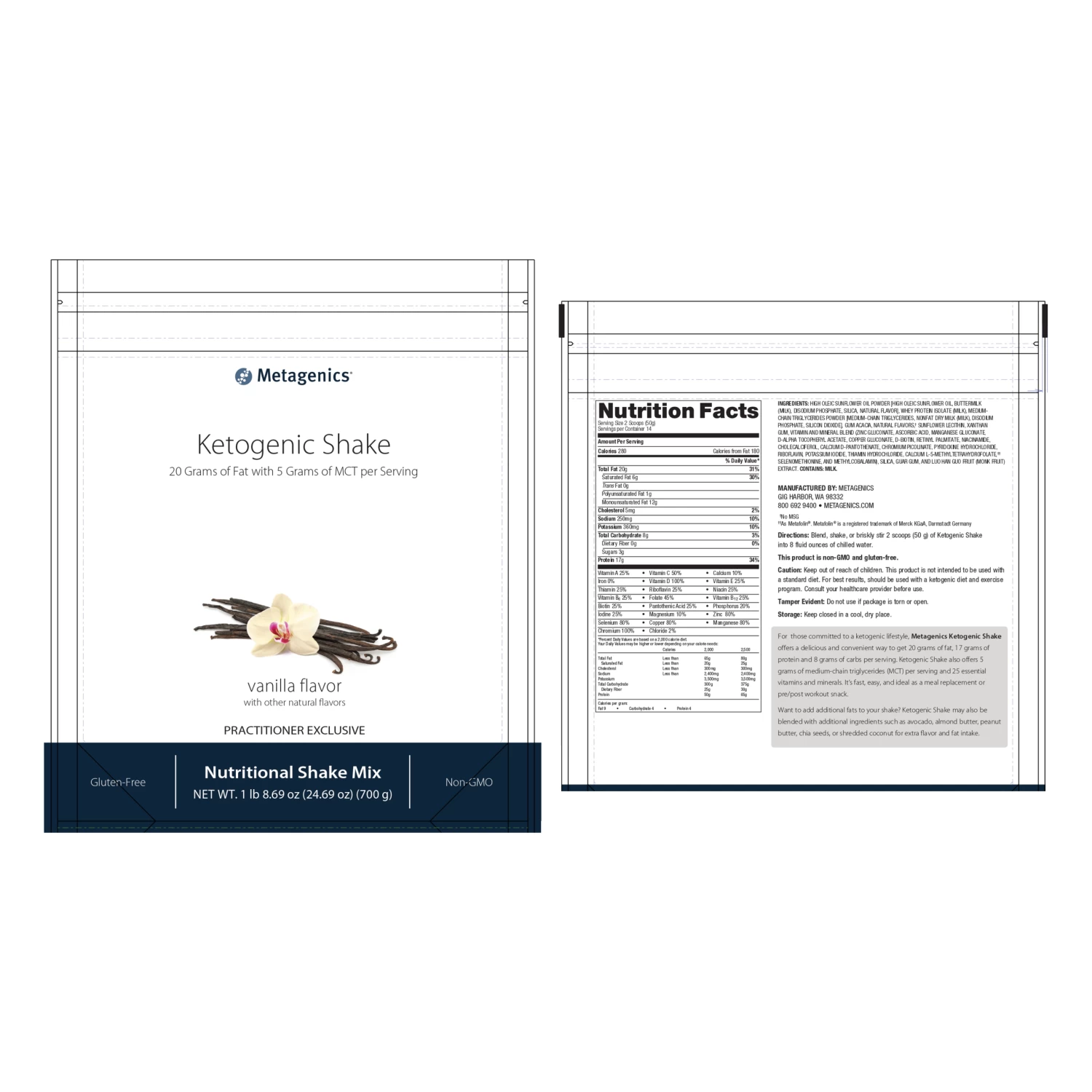 Ketogenic Shake Vanilla (14 Servings) By Metagenics 5 Ketogenic Shake Vanilla (14 Servings) By Metagenics - Image 3