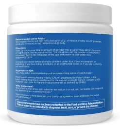 Natural Calm Original Unflavored (8oz) By Natural Vitality -Bone-muscle Store natural calm magnesium 8oz powder unflavored natural vitality back label
