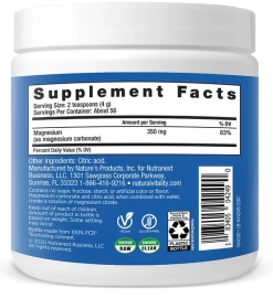 Natural Calm Original Unflavored (8oz) By Natural Vitality -Bone-muscle Store natural calm magnesium 8oz powder unflavored natural vitality supplement facts