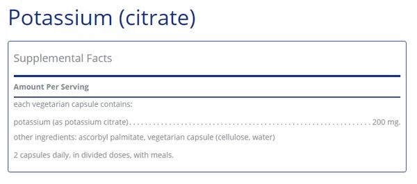 Potassium Citrate (180 Caps) By Pure Encapsulations 4 Potassium Citrate (180 Caps) By Pure Encapsulations - Image 2