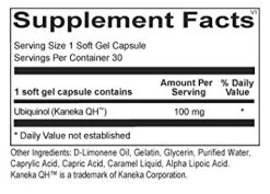 Ubiquinol 100mg (30 Gelcaps) By Orthomolecular -Bone-muscle Store ubiquinol 30 gelcaps orthomolecular supplement facts