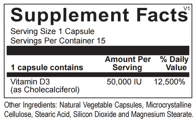 Vitamin D-3 50,000IU (15ct Blister Pack) By Orthomolecular 4 Vitamin D-3 50,000IU (15ct Blister Pack) By Orthomolecular - Image 2