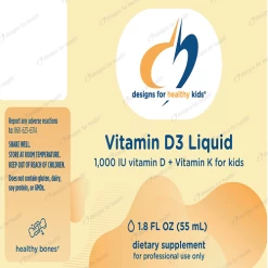 Vitamin D3 Liquid (1.8 Fl Oz Drops) By Designs For Health -Bone-muscle Store vitamin d3 liquid 1.8 fl oz dfh supplement facts 1