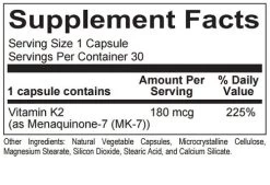 Bone-muscle Store -Bone-muscle Store vitamin k2 180 mcg 60 caps orthomolecular supplement facts