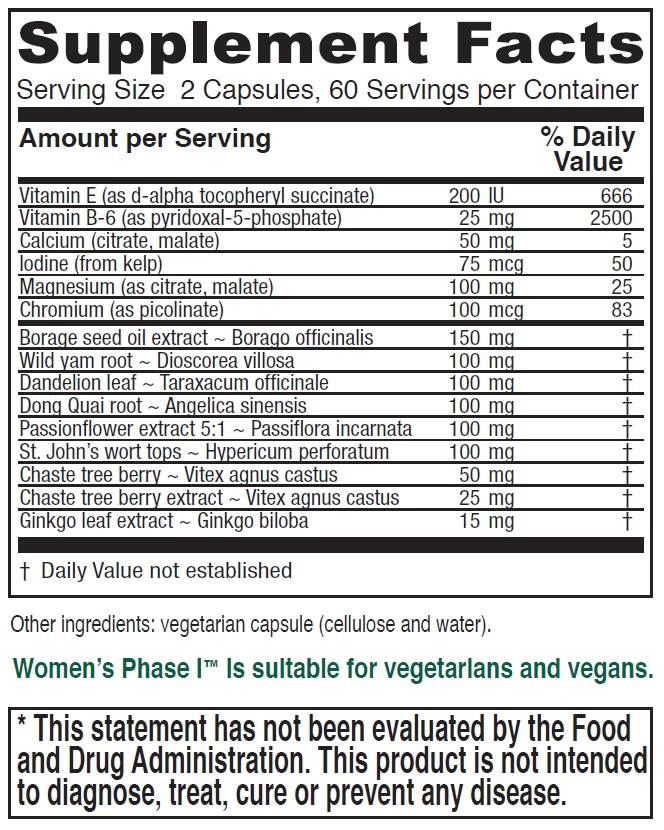 Women's Phase I (60 Caps) By Vitanica 4 Women's Phase I (60 Caps) By Vitanica - Image 2
