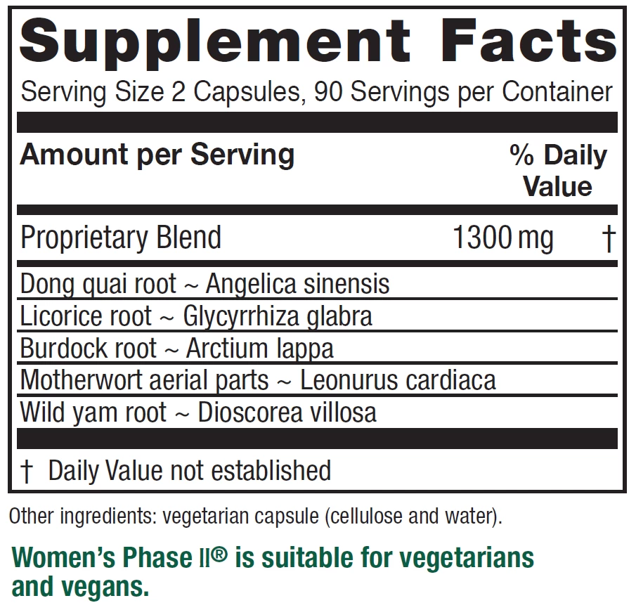 Women's Phase II (180 Caps) By Vitanica 4 Women's Phase II (180 Caps) By Vitanica - Image 2